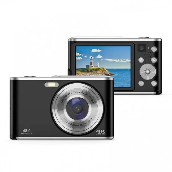 Digitale camera, HD 1080p, 44 MP, mini-digitale camera's, oplaadbare digitale camera met 16 x digitale zoom, voor kinderen, volwassenen, meisjes, jongens en beginners (groen