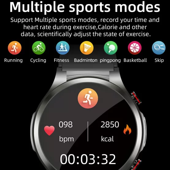 Smartwatch met ECG, hartslag, bloedzuurstof, slaapmonitor