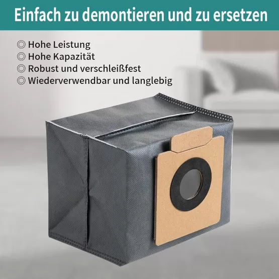 eufy 6-pack stofzakken met grote capaciteit, compatibel met X10 Pro Omni robotstofzuiger en X8 Pro met zelfleeg station