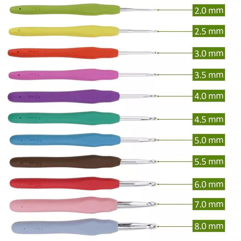 Ergonomische 9-Delige Haaknaaldenset - Anti-Slip Softgrip - Haaknaald