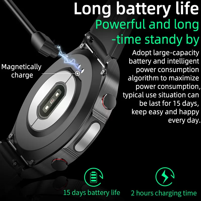 Smartwatch met ECG, hartslag, bloedzuurstof, slaapmonitor