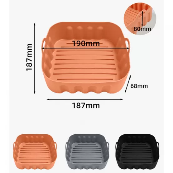 Grijs En Roze Set 2-stuks Siliconen Bakplaten Voor De Airfryer - 15cm (6,9 Inch) Herbruikbare Vormen, Geschikt Voor Oven & Magnetron, Grijs & Roze! Airfryer Siliconen Mand