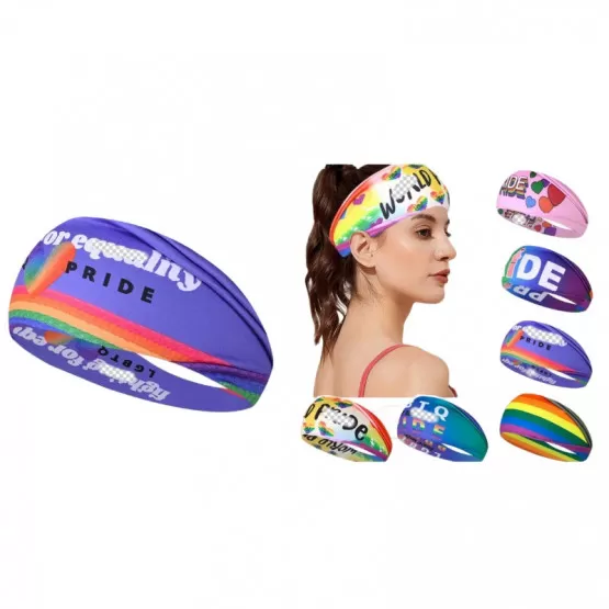 INF Regenboog Sport Hoofdband - Zweetabsorberend voor Hardlopen, Yoga
