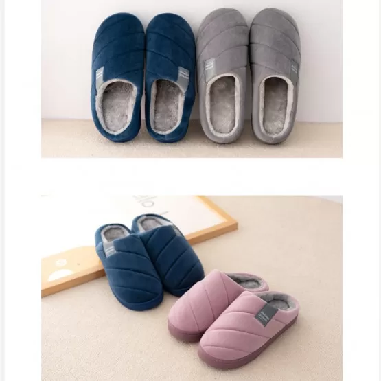 INF Winter Warme Pluche Half-Omwikkelde Katoenen Pantoffels - Antislip