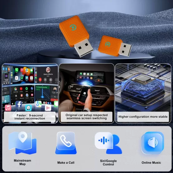 NIEUWE draadloze CarPlay-adapter Draadloze Android Auto-adapter 2 in 1 voor Mazda Subaru Citroen Mercedes Kia Ford Opel – koop de beste producten in de online winkel