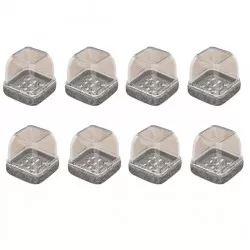 16 stuks vierkante 30x30 mm siliconen stoelpootvloerbeschermer, zwarte doppen, beschermers voor hardhouten vloeren om krassen en lawaai te voorkomen